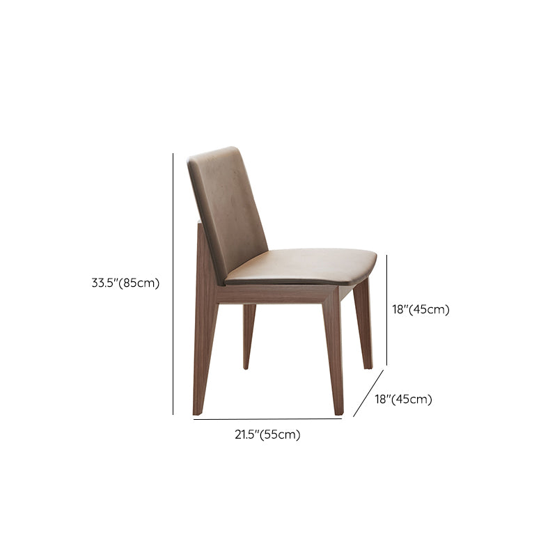 Wood Kitchen Dining Armless Chair Contemporary Solid Back Dining Chair