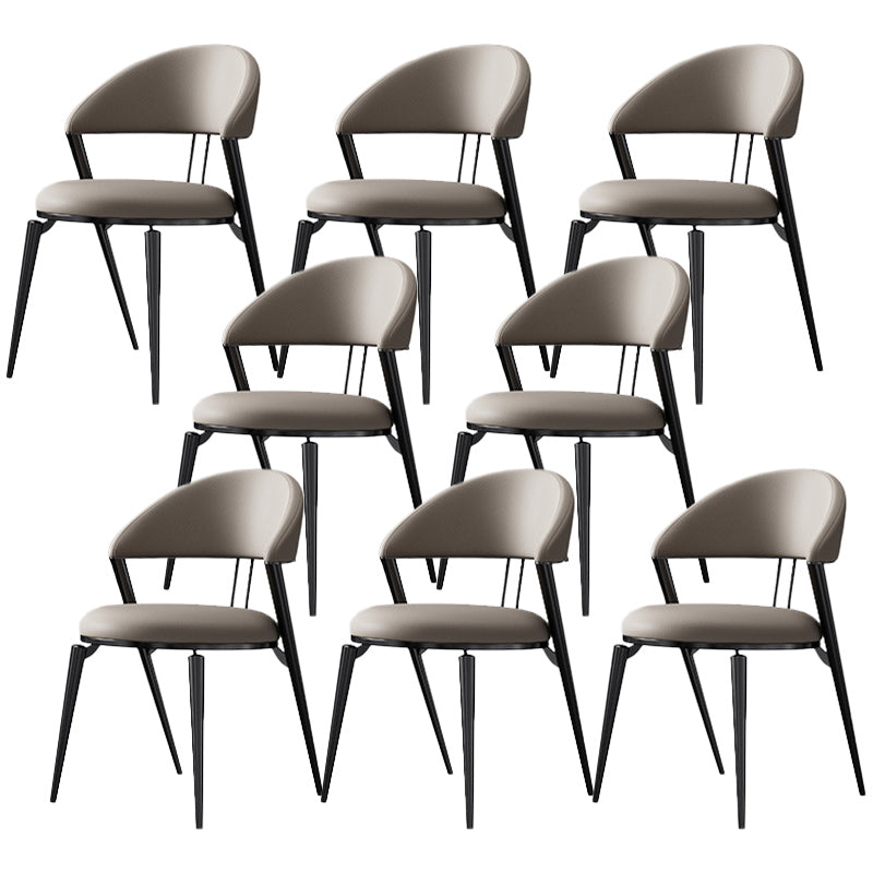 Contemporary Upholstered Dining Chair Open Back Dining Side Chair