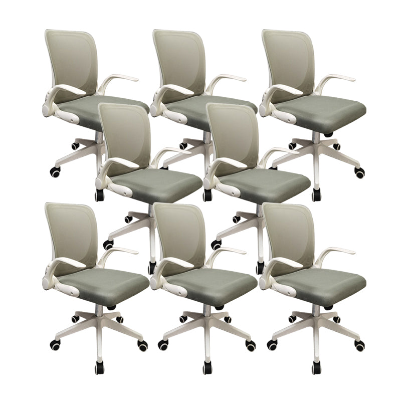 Modern Desk Chair Mesh Conference Chair Mid-Back Chair with Wheels
