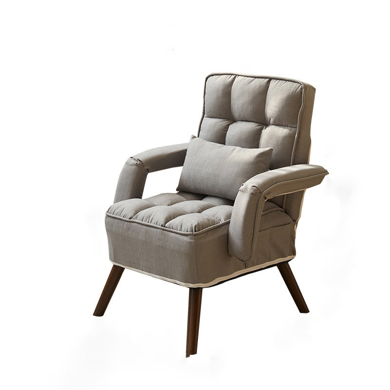 27" Wide Contemporary Desk Chair No Wheels Wood Office Chair