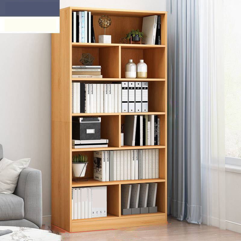 Modern Vertical Closed Back Bookcase Engineered Wood Bookshelf with Cabinets