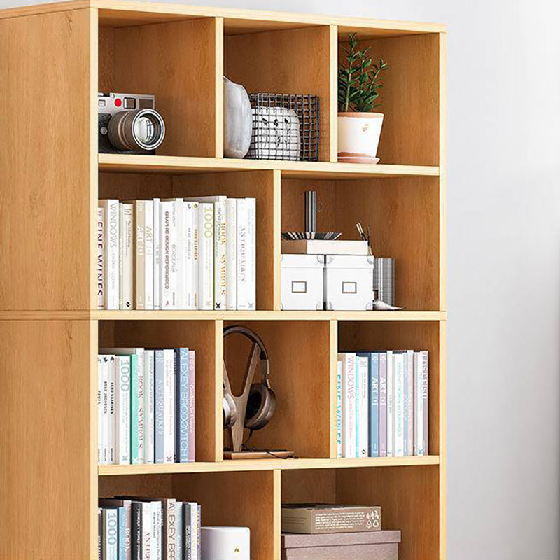 Modern Vertical Closed Back Bookcase Engineered Wood Bookshelf with Cabinets
