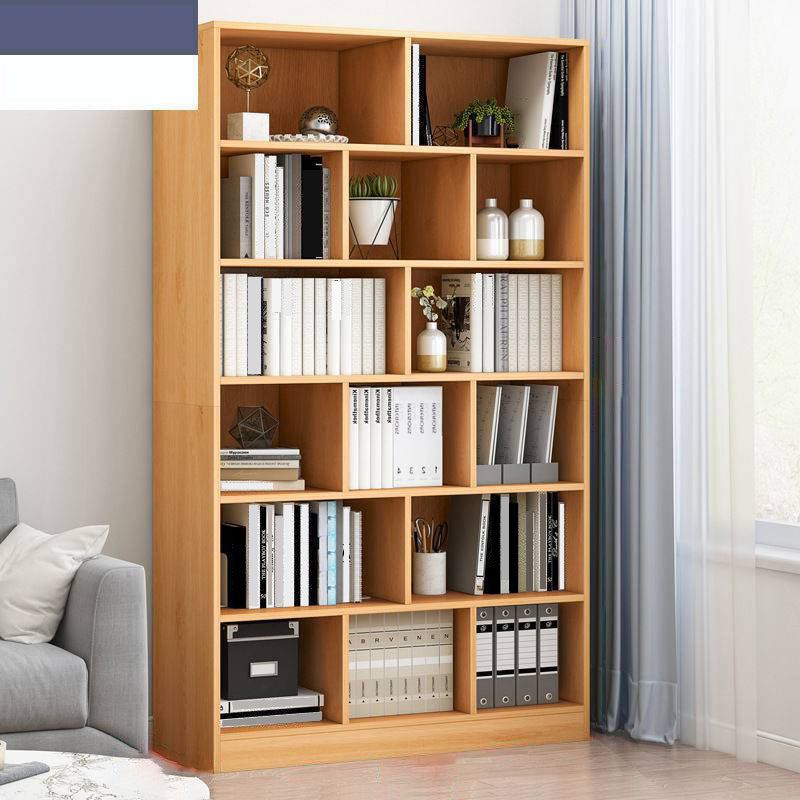 Modern Vertical Closed Back Bookcase Engineered Wood Bookshelf with Cabinets