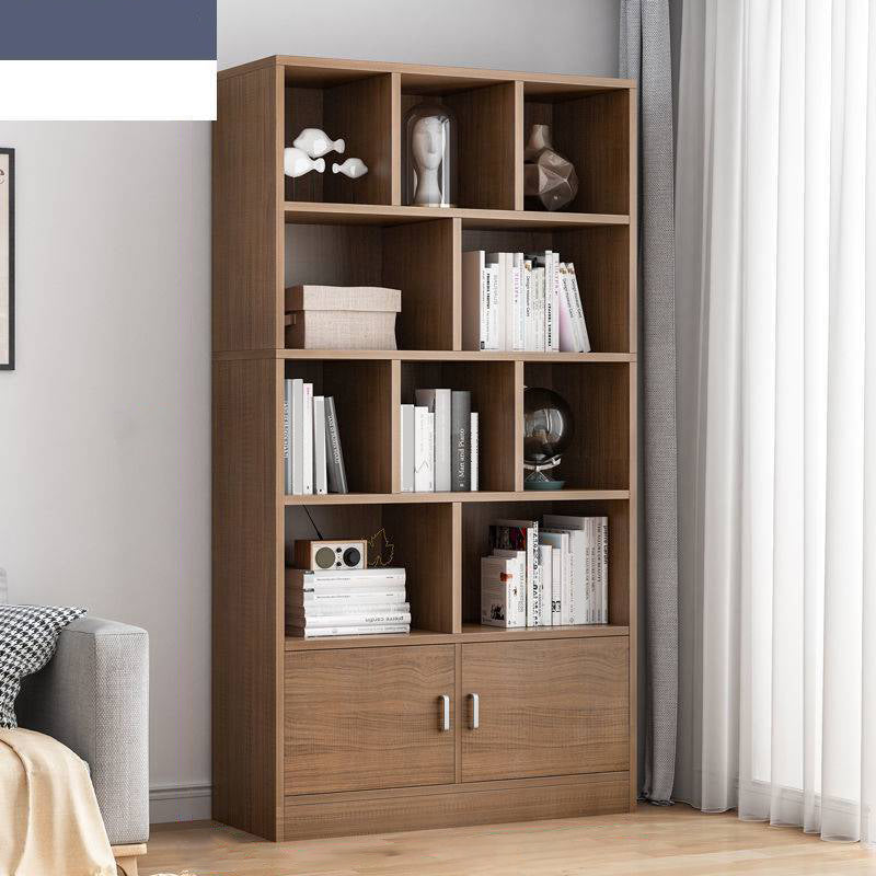 Modern Vertical Closed Back Bookcase Engineered Wood Bookshelf with Cabinets