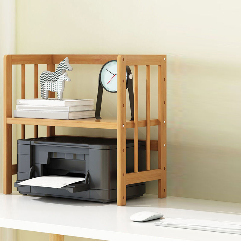 Contemporary Bookcase Open Shelf Bamboo Vertical Shelf Bookcase