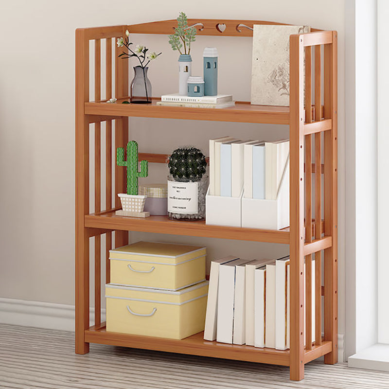 Contemporary Bookcase Open Shelf Bamboo Vertical Shelf Bookcase