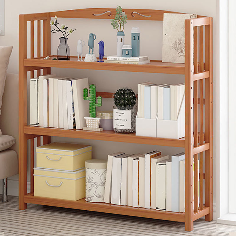 Contemporary Bookcase Open Shelf Bamboo Vertical Shelf Bookcase