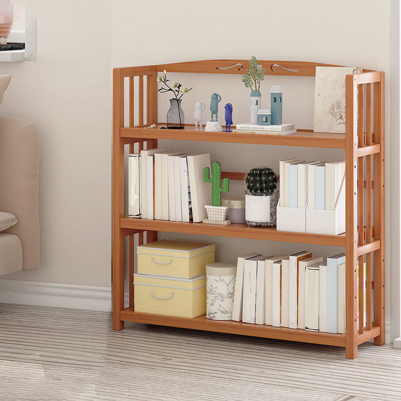 Contemporary Bookcase Open Shelf Bamboo Vertical Shelf Bookcase