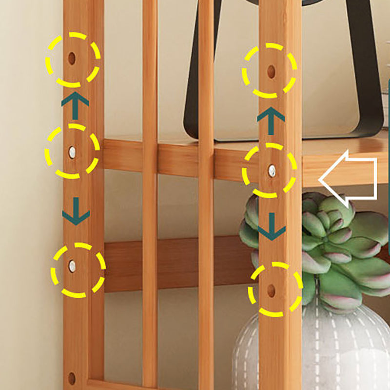 Contemporary Bookcase Open Shelf Bamboo Vertical Shelf Bookcase