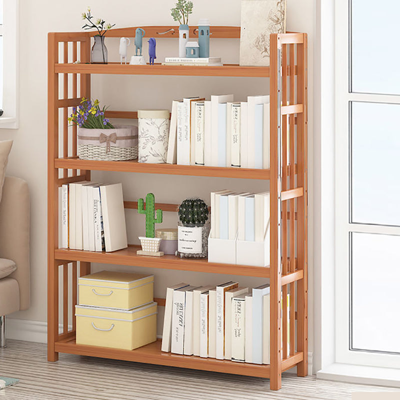 Contemporary Bookcase Open Shelf Bamboo Vertical Shelf Bookcase