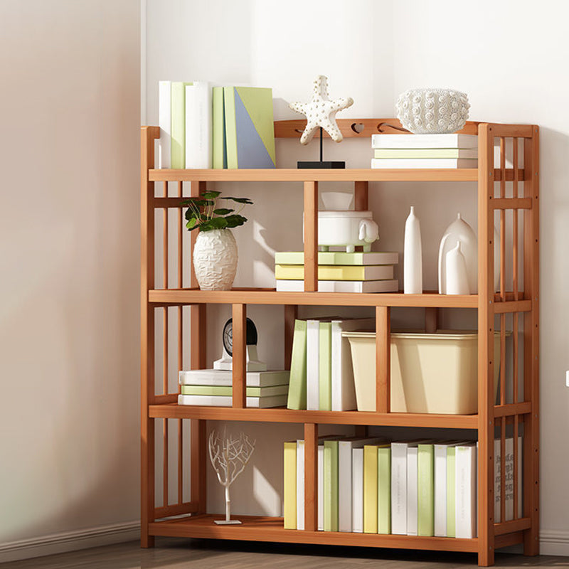 Contemporary Bookcase Open Shelf Bamboo Vertical Shelf Bookcase