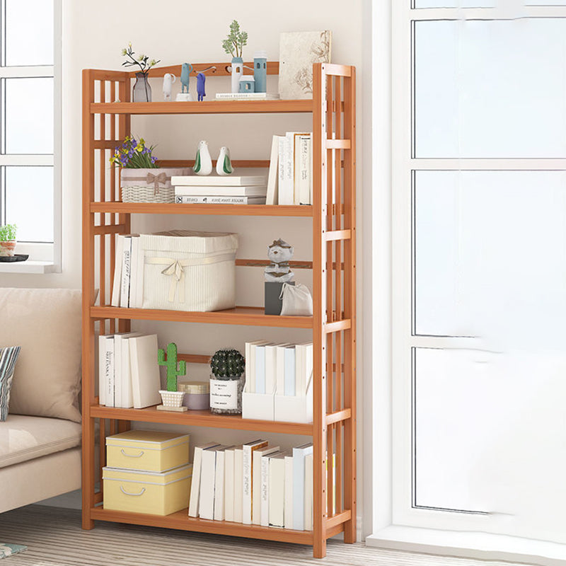 Contemporary Bookcase Open Shelf Bamboo Vertical Shelf Bookcase