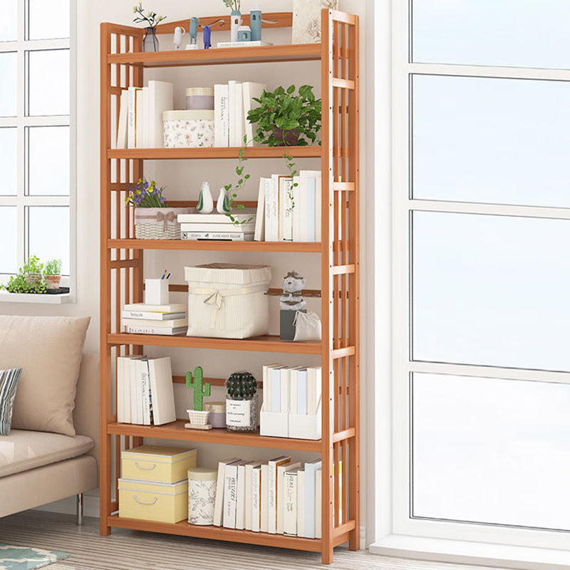 Contemporary Bookcase Open Shelf Bamboo Vertical Shelf Bookcase