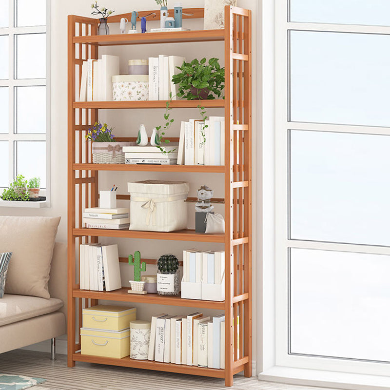 Contemporary Bookcase Open Shelf Bamboo Vertical Shelf Bookcase