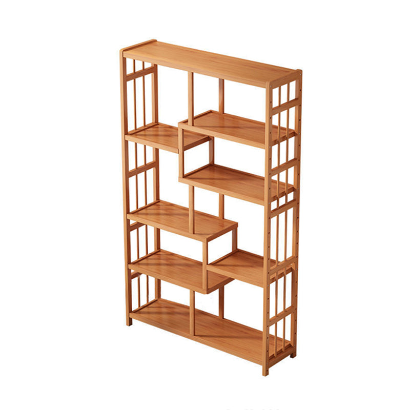 Contemporary Bookcase Open Shelf Bamboo Vertical Shelf Bookcase