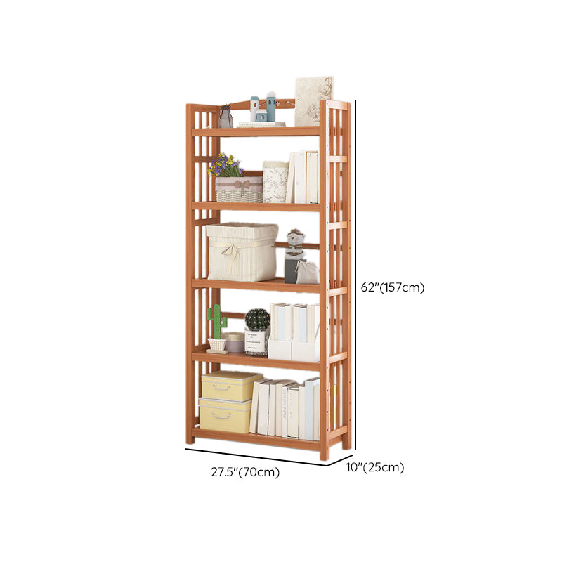 Contemporary Bookcase Open Shelf Bamboo Vertical Shelf Bookcase