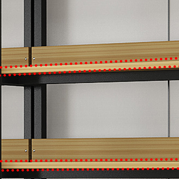 Metal Engineered Wood Shelf Bookcase Modern Home Open Book Shelf with 2 Doors