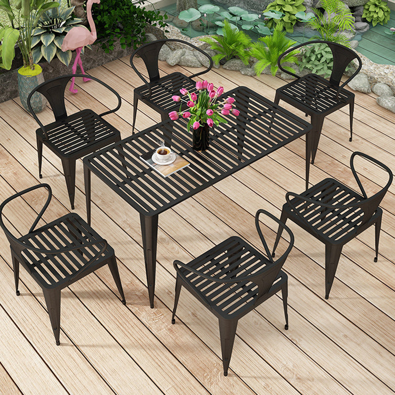 Modern Style Metal Dining Set 1/2/5/7 Pieces Dining Table Set for Outdoor