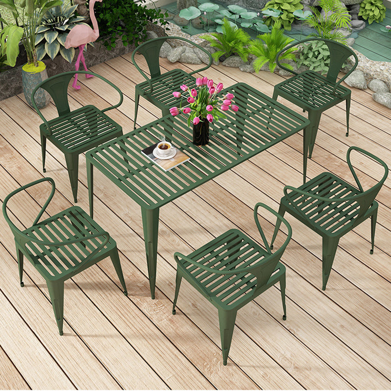 Modern Style Metal Dining Set 1/2/5/7 Pieces Dining Table Set for Outdoor