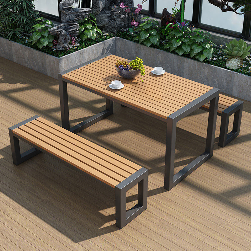 Manufactured Wood Picnic Table Set Modern 1/3 Pieces Rectangular Picnic Table Set