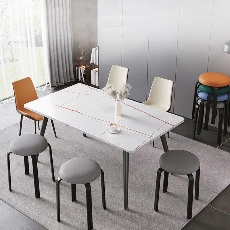 Grey Modern Standard Round Leather Water Resistant Indoor Standard