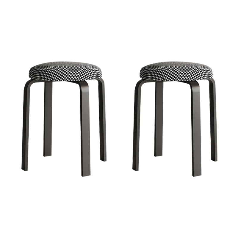 Grey Modern Standard Round Leather Water Resistant Indoor Standard