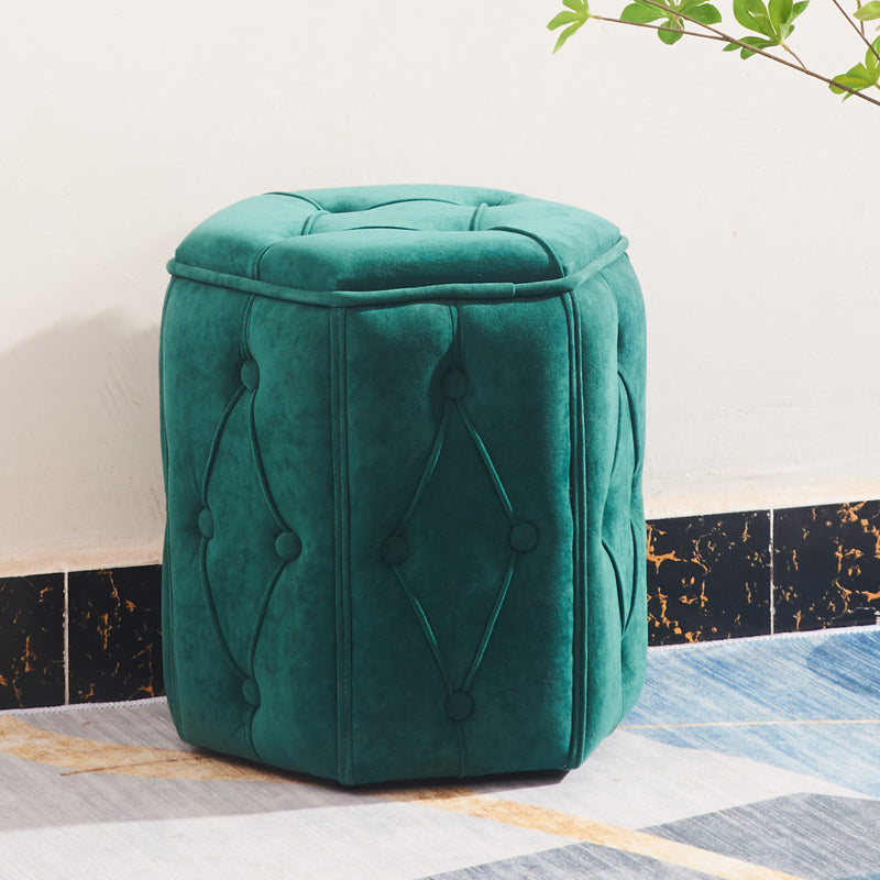 Orange Velvet Pouf Specialty Pouf Stain Resistant Indoor Pouf