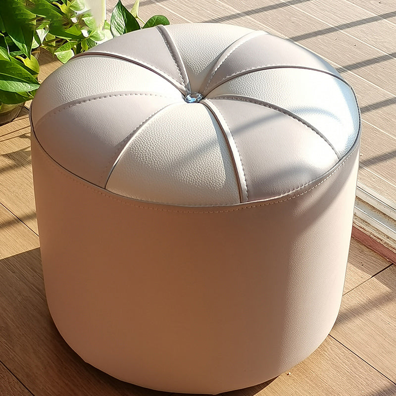 Dark Brown Round Pouf Stain Resistant Color Piece Pouf for Living Room