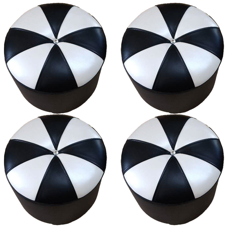 Dark Brown Round Pouf Stain Resistant Color Piece Pouf for Living Room