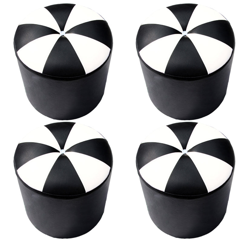 Dark Brown Round Pouf Stain Resistant Color Piece Pouf for Living Room