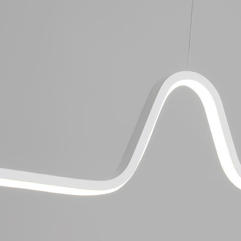 Modern White 3-Light Kitchen Island Lighting LED Ceiling Light for Bedroom