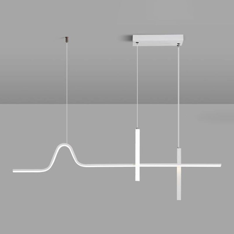 Modern White 3-Light Kitchen Island Lighting LED Ceiling Light for Bedroom