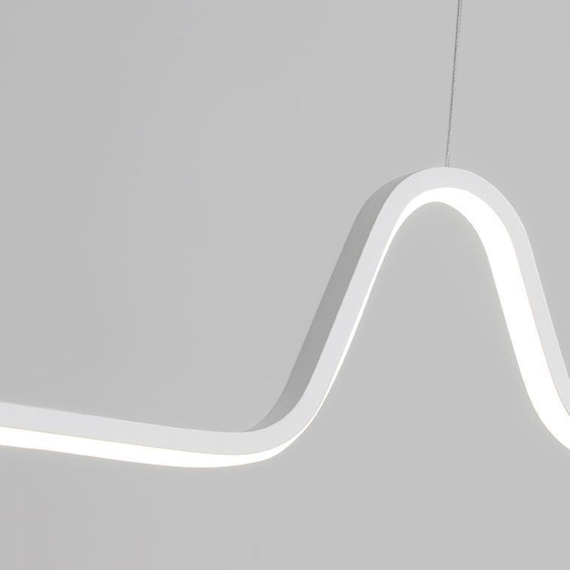 Modern White 3-Light Kitchen Island Lighting LED Ceiling Light for Bedroom
