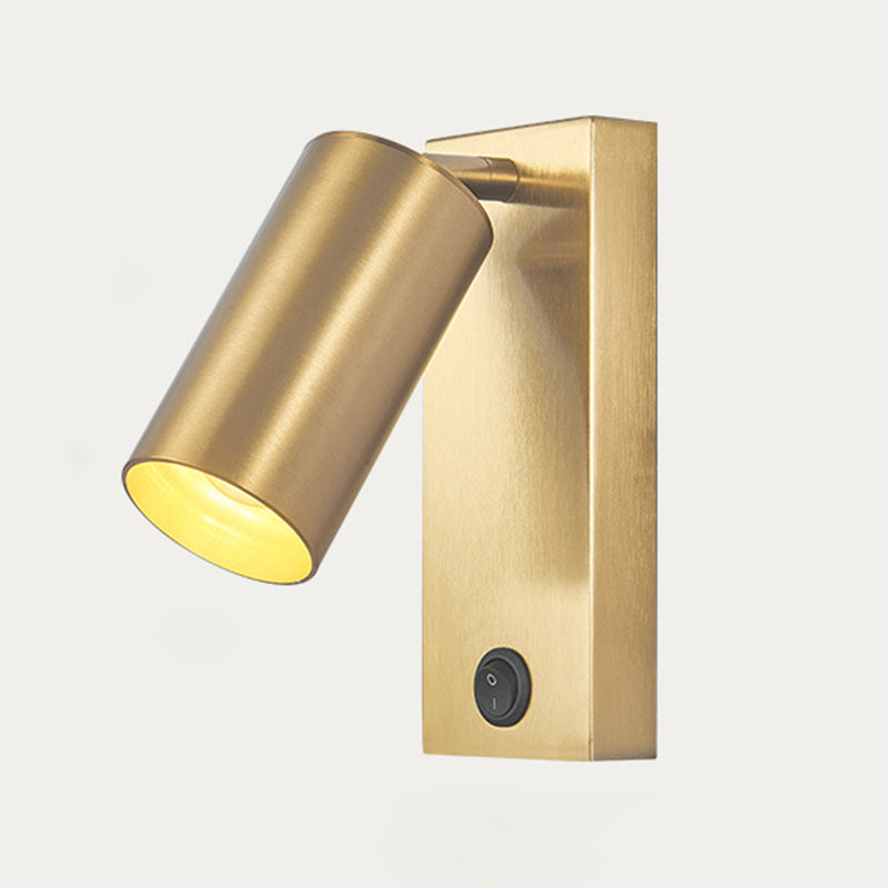 Modern Style Cylinder Shade Wall Sconce Metal 1 Light Sconces for Bedroom