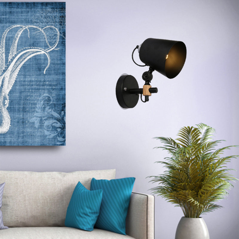 Industrial Style Wall Lamp Empire Shade Metal 1 Light Sconces for Bedroom