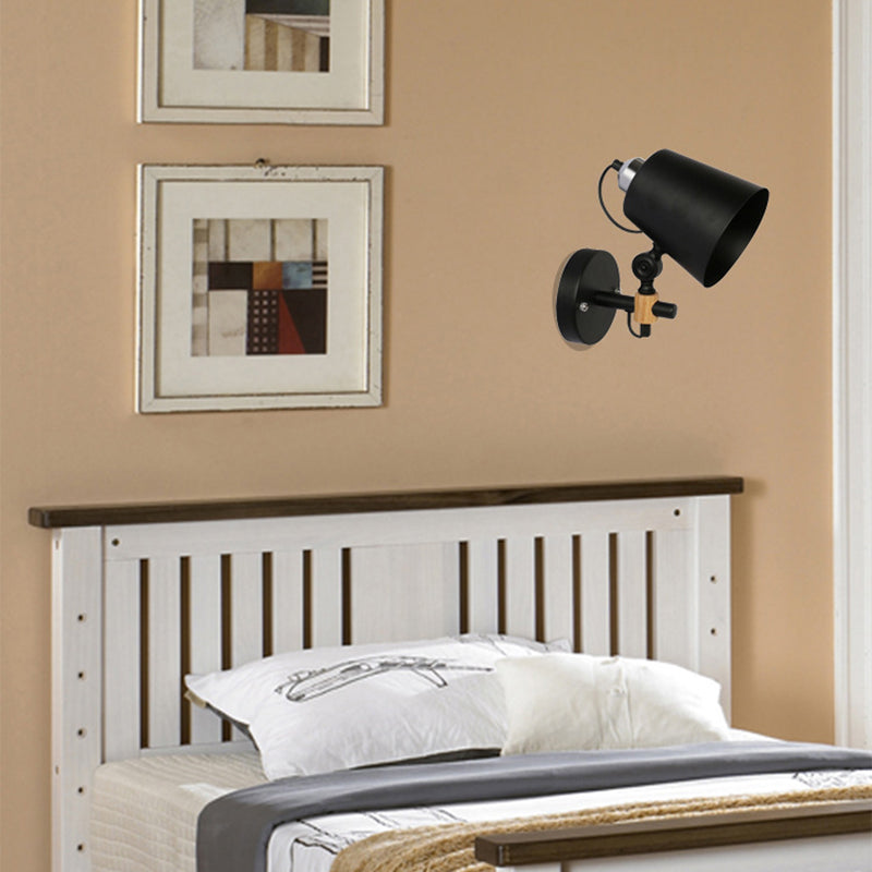 Industrial Style Wall Lamp Empire Shade Metal 1 Light Sconces for Bedroom