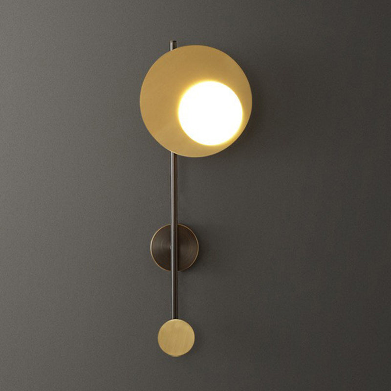 Post-Modern Wall Sconce Copper Sconce Light Fixture in Black and Gold for Bedroom
