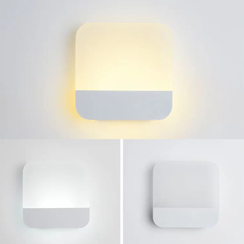 1 Light Geometric Flush Mount Wall Sconce Contemporary Metal Wall Light Sconces