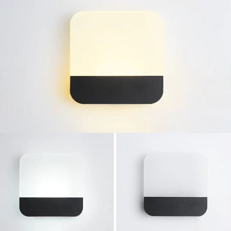 1 Light Geometric Flush Mount Wall Sconce Contemporary Metal Wall Light Sconces