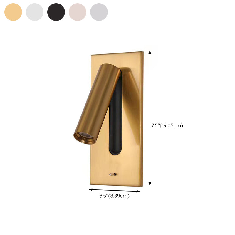 Modern Style Rectangle Shape Wall Lamp Metal 1 Light Sconces for Bedroom