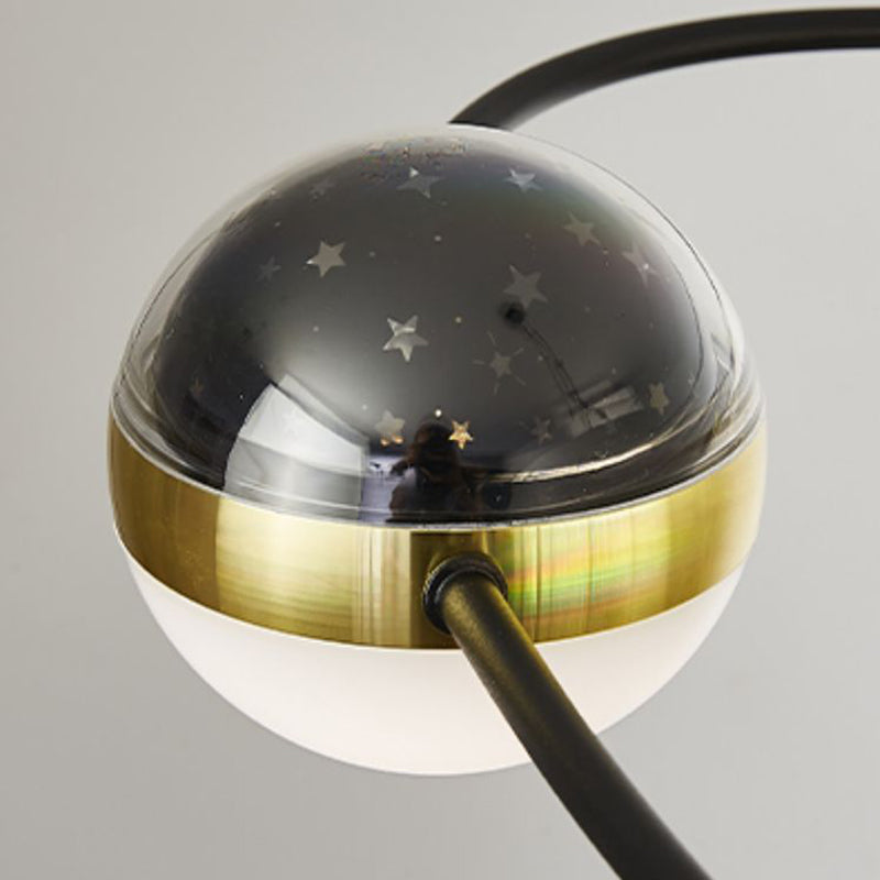 7-Blade LED Ceiling Fan Children Metallic Golden/Black Fan with Light for Foyer