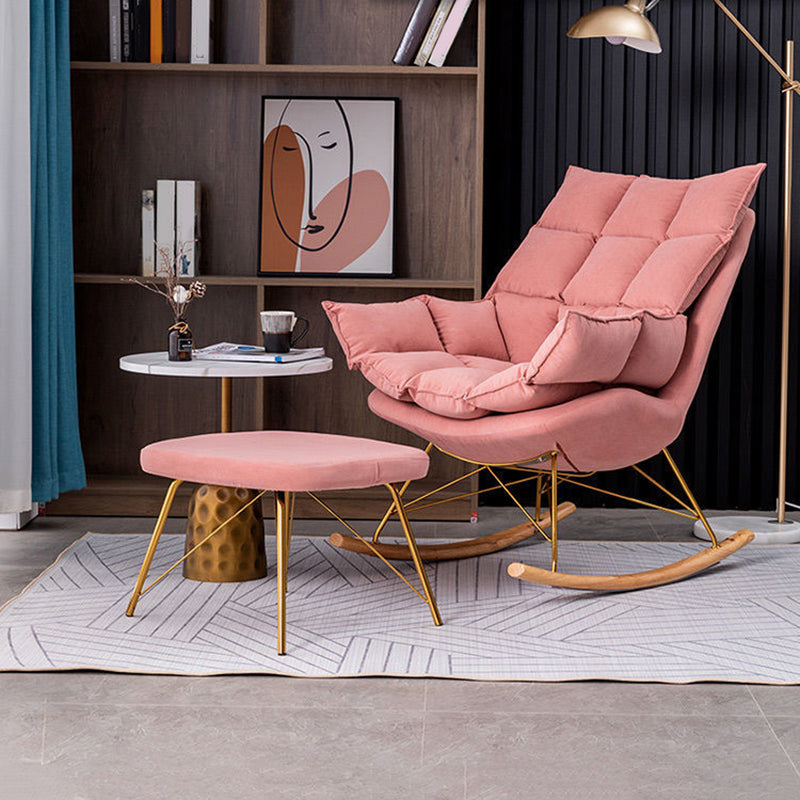 Modern Removable Cushions Rocking Chair Velvet Rocker Chair for Living Room