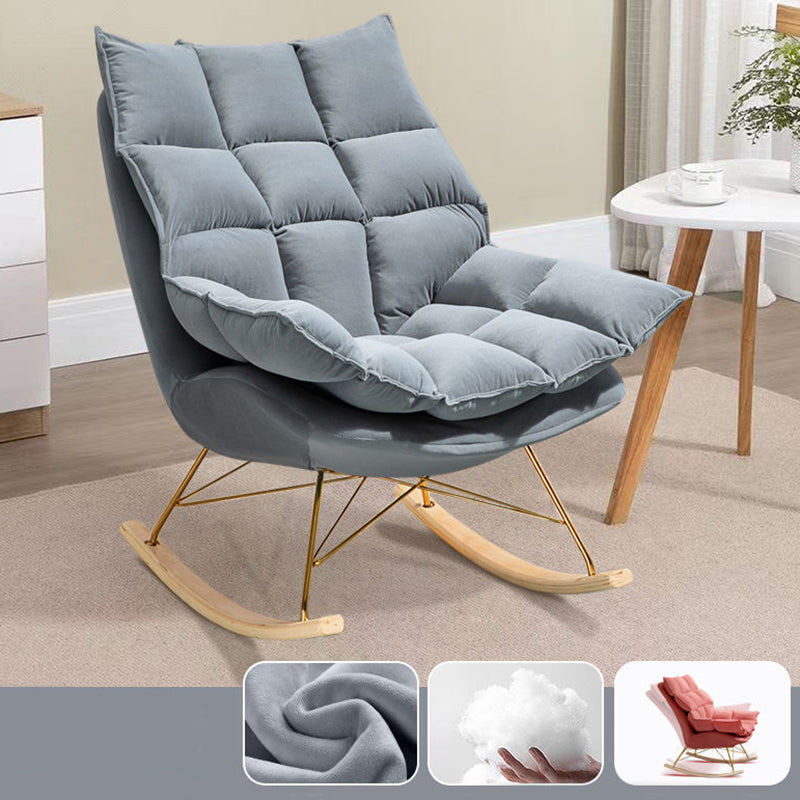 Modern Removable Cushions Rocking Chair Velvet Rocker Chair for Living Room