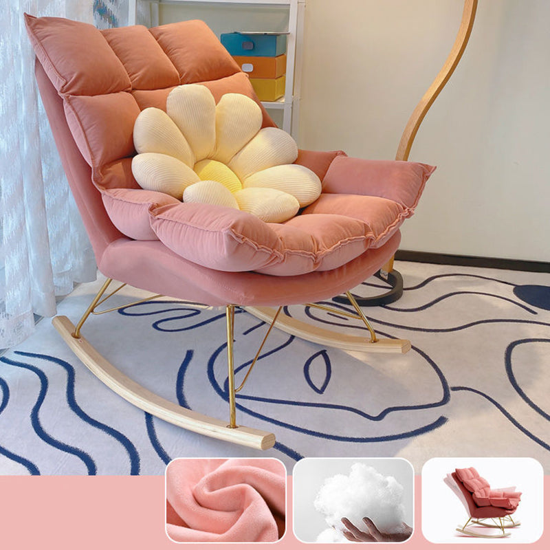 Modern Removable Cushions Rocking Chair Velvet Rocker Chair for Living Room