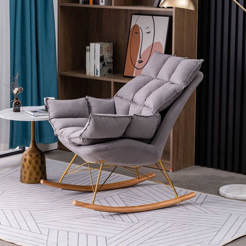 Modern Removable Cushions Rocking Chair Velvet Rocker Chair for Living Room