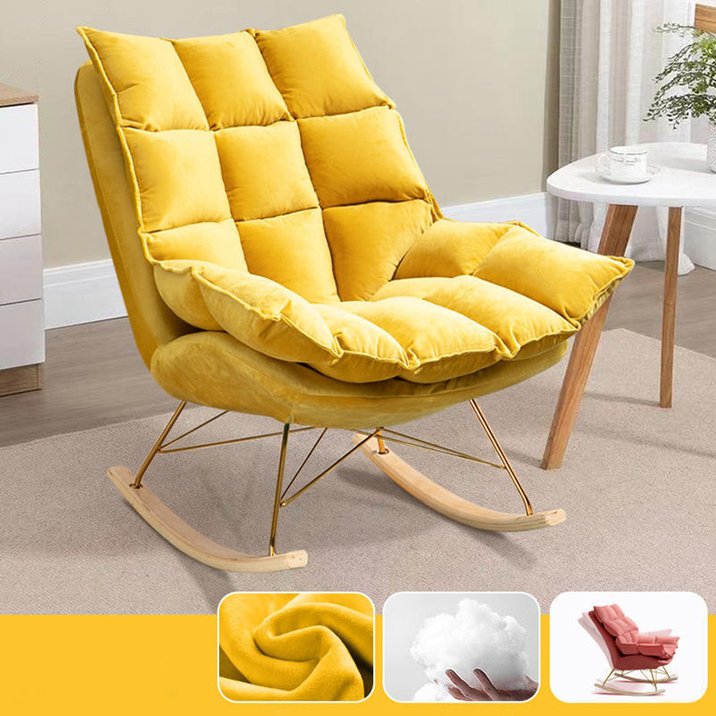 Modern Removable Cushions Rocking Chair Velvet Rocker Chair for Living Room