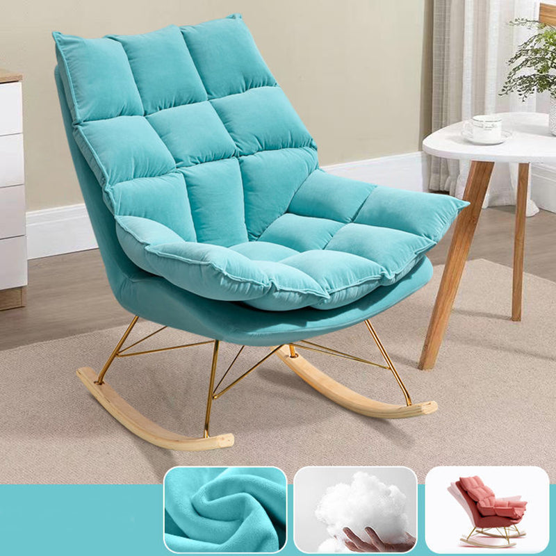 Modern Removable Cushions Rocking Chair Velvet Rocker Chair for Living Room