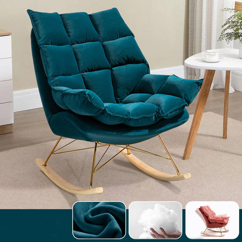 Modern Removable Cushions Rocking Chair Velvet Rocker Chair for Living Room