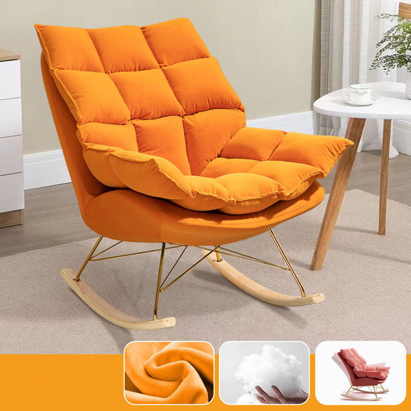 Modern Removable Cushions Rocking Chair Velvet Rocker Chair for Living Room