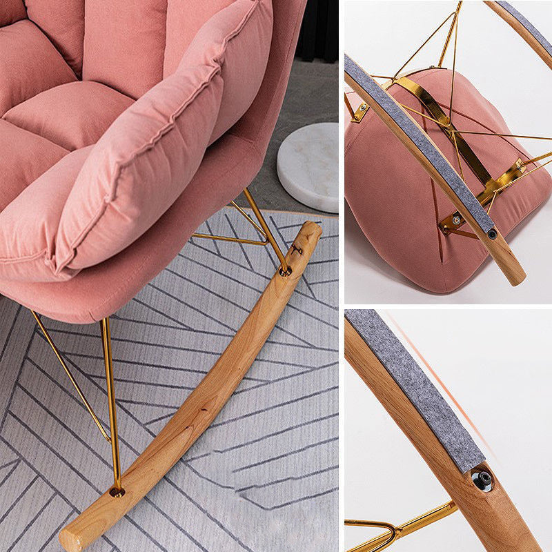 Modern Removable Cushions Rocking Chair Velvet Rocker Chair for Living Room